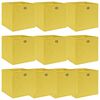 vidaXL Caixas de arruma&ccedil;&atilde;o 10 pcs 32x32x32 cm tecido amarelo