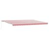 vidaXL Toldo retr&aacute;til Vermelho e Branco 500 &times; 350 cm