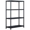 vidaXL Estante de arruma&ccedil;&atilde;o 220 kg 90x40x138 cm pl&aacute;stico preto
