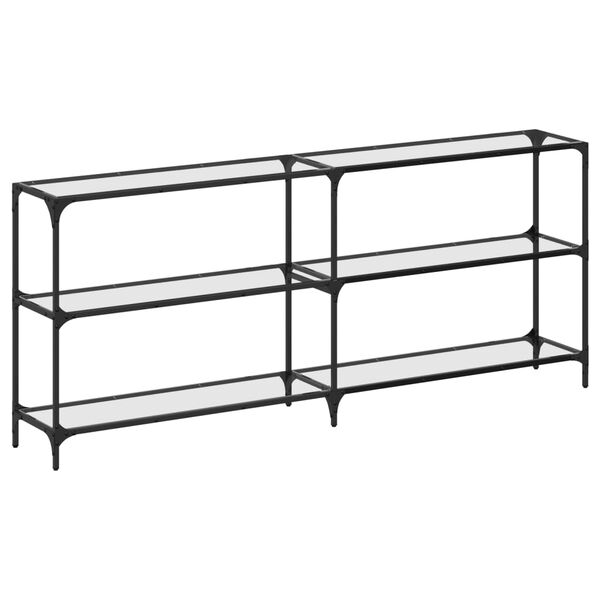 vidaXL Mesa consola com tampo em vidro transparente 194,5x30x81 cm a&ccedil;o