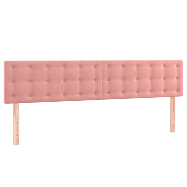 vidaXL Cabeceiras rosa 200x5x78/88 cm veludo