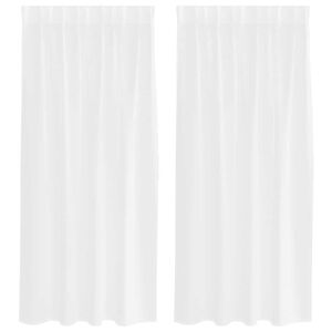 vidaXL Cortina de Voile 2 pcs Branco 175 x 140 cm Poli&eacute;ster