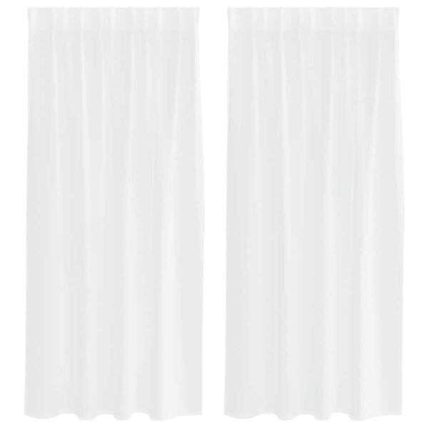 vidaXL Cortina de Voile 2 pcs Branco 175 x 140 cm Poli&eacute;ster