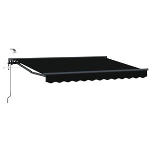 vidaXL Toldo Retr&aacute;til El&eacute;trico Preto 3 x 2,5 m