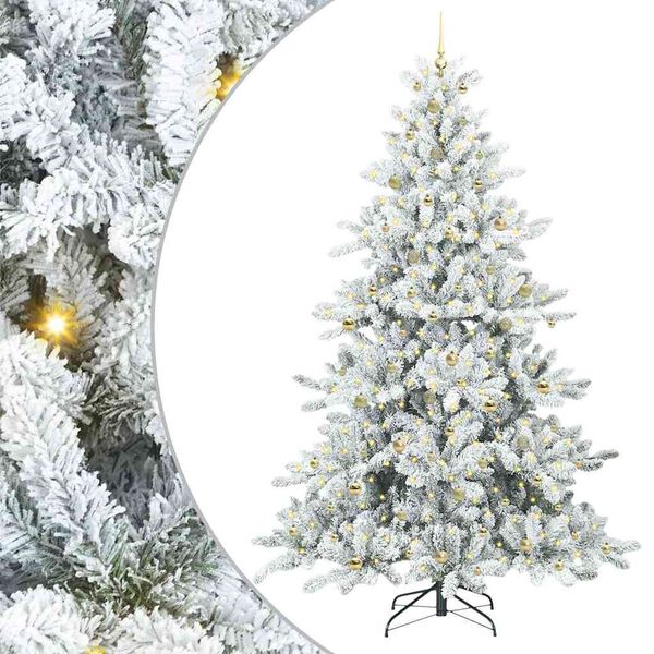 vidaXL &Aacute;rvore de Natal Articulada Artificial Branco 240 cm PVC e A&ccedil;o
