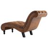 vidaXL Chaise longue camurça artificial castanho