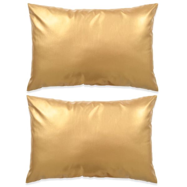 vidaXL Conjunto de almofadas 2 pcs PU 40x60 cm dourado