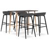 vidaXL 5 pcs conjunto de bar preto e cinzento