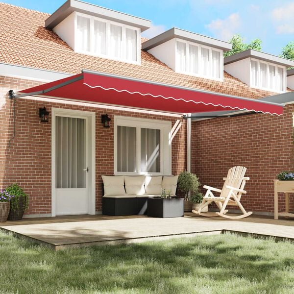 vidaXL Toldo Vermelho 450 x 300 x 165 cm Poli&eacute;ster e Metal