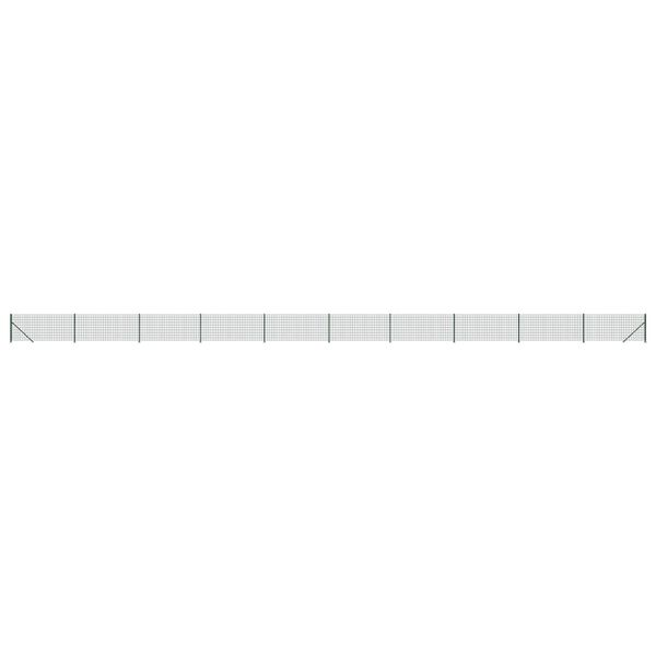 vidaXL Cerca de malha de arame com flange 0,8x25 m verde