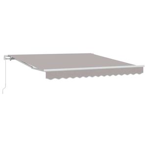 vidaXL Toldo Retr&aacute;til Cinzento-claro 350 x 250 cm Poli&eacute;ster e Alum&iacute;nio