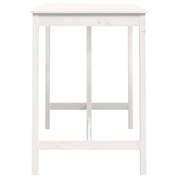 vidaXL Mesa de bar 140x80x110 cm madeira de pinho maci&ccedil;a branco
