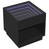 vidaXL Mesa de centro luzes LED Infinity 50x50x50 cm preto