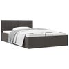 vidaXL Cama hidr&aacute;ulica c/ arruma&ccedil;&atilde;o 140x200cm tecido cinzento-escuro