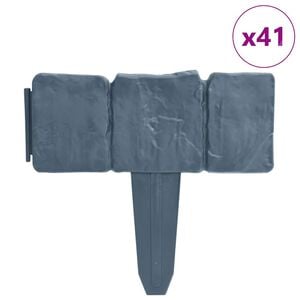 vidaXL Cerca de jardim c/ aspeto de pedra pl&aacute;stico 41 pcs 10 m