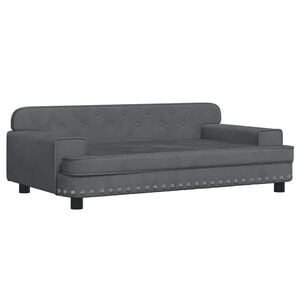 vidaXL Cama para c&atilde;es 90x53x30 cm veludo cinzento-escuro