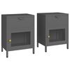 vidaXL Mesas de cabeceira 2 pcs 40x30x54,5 cm vidro e a&ccedil;o antracite