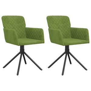 vidaXL Cadeiras de jantar girat&oacute;rias 2 pcs veludo verde-claro