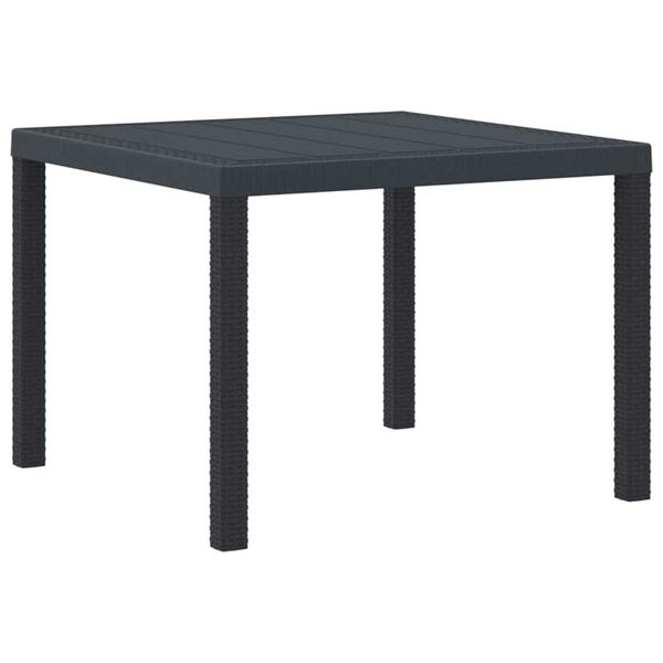 vidaXL Mesa de Jantar para Jardim Antracite 100 x 100 x 73 cm vime PE