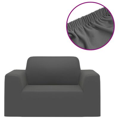 vidaXL Capa de sofá elástica de jersey de poliéster antracite