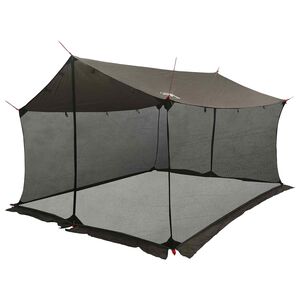 vidaXL Barraca de Camping com Paredes de Malha Marrom Cinza