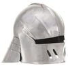 vidaXL Capacete de cavaleiro medieval r&eacute;plica LARP a&ccedil;o prateado