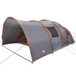 vidaXL Tenda Tunnel para 8 Pessoas 8 pessoa Cinza e Laranja