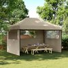 vidaXL Tenda p/ festas pop-up dobr&aacute;vel c/ 3 paredes cinza-acastanhado
