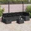 vidaXL Conjunto de Sof&aacute; de Jardim 8 pcs Preto Rattan Sint&eacute;tico