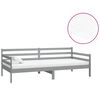 vidaXL Sof&aacute;-cama com colch&atilde;o 90x200 cm pinho maci&ccedil;o cinzento