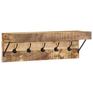 vidaXL Cabideiro Castanho 73 x 19 x 23 cm Madeira de mangueira maci&ccedil;a