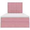 vidaXL Cama com arruma&ccedil;&atilde;o e LED com colch&atilde;o Rosa 120 x 200 cm Veludo