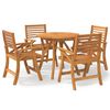 vidaXL Conjunto de jantar p/ jardim 5 pcs madeira de ac&aacute;cia maci&ccedil;a