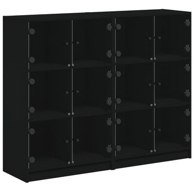 vidaXL Estante c/ portas 136x37x109 cm derivados de madeira preto