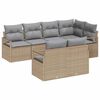 vidaXL Conjunto de Sof&aacute;s 7 unid. Bege vime PE