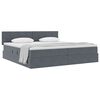 vidaXL Cama com Armazenamento Cinza Escuro 200 x 200 cm Veludo