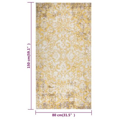 vidaXL Tapete de exterior tecelagem lisa 80x150 cm amarelo