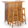 vidaXL 3 pcs conjunto de bar para jardim madeira de ac&aacute;cia maci&ccedil;a