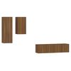 vidaXL Conjunto m&oacute;veis de TV 4pcs madeira processada carvalho castanho