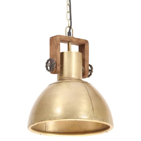 vidaXL Candeeiro suspenso industrial redondo 25 W 30 cm E27 bronze
