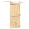 vidaXL Porta Deslizante Natural e Branco 95 x 210 cm