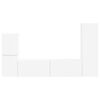 vidaXL Conjunto de m&oacute;vel de TV 4 pcs Branco Madeira processada