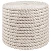 vidaXL Corda de Juta 12 mm Branco 100% juta Tossa
