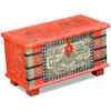 vidaXL Arca arrumos madeira de mangueira 80x40x45 cm vermelho
