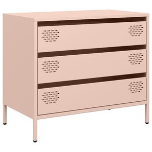 vidaXL Aparador 68x39x58,5 cm a&ccedil;o laminado a frio rosa