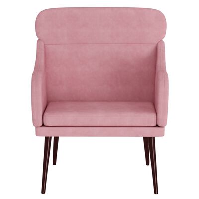 vidaXL Cadeira com apoio de braços 63x76x80 cm veludo rosa