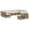 vidaXL Conjunto de Sof&aacute; de Jardim 12 pcs Bege vime PE