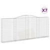vidaXL Cestos gabi&atilde;o arqueados 7pcs 400x30x160/180cm ferro galvanizado