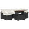 vidaXL Conjunto de Sof&aacute; de Jardim 7 pcs Preto vime PE