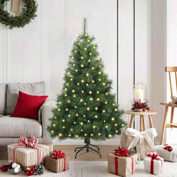 vidaXL &Aacute;rvore de Natal Artificial com 150 LEDs Verde 120 cm PE e PVC